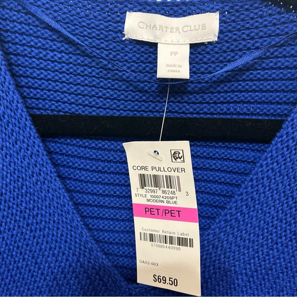 Charter Club Petite Sweater Vneck NWT - Picture 2 of 8